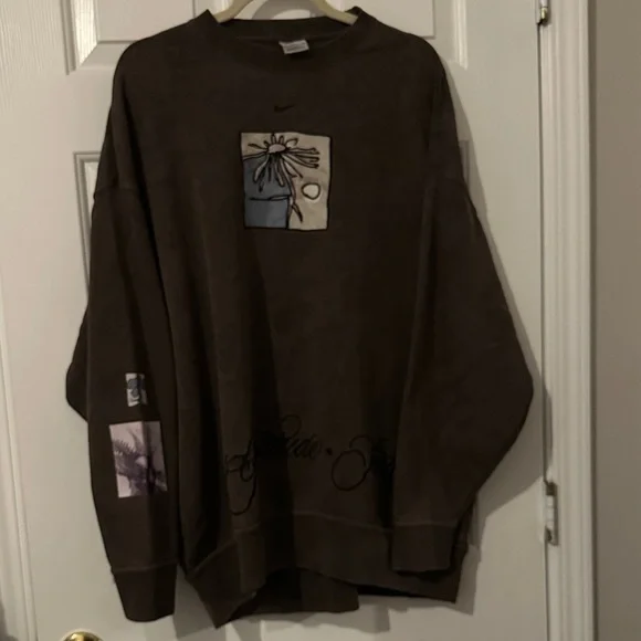 Nike Dark Brown Tie Dye Crewneck Sweater - Picture 1 of 5
